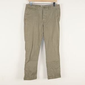 Current Elliot Captain Cuffed Khaki Ankle Chino Green Pants Womens Sz 30